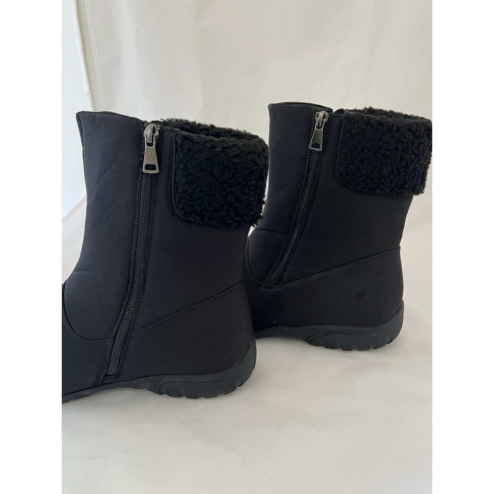 Propet Womens 9.5 Black Winter Boots Waterproof Mid Zip Insulated Rain Snow - Picture 6 of 10